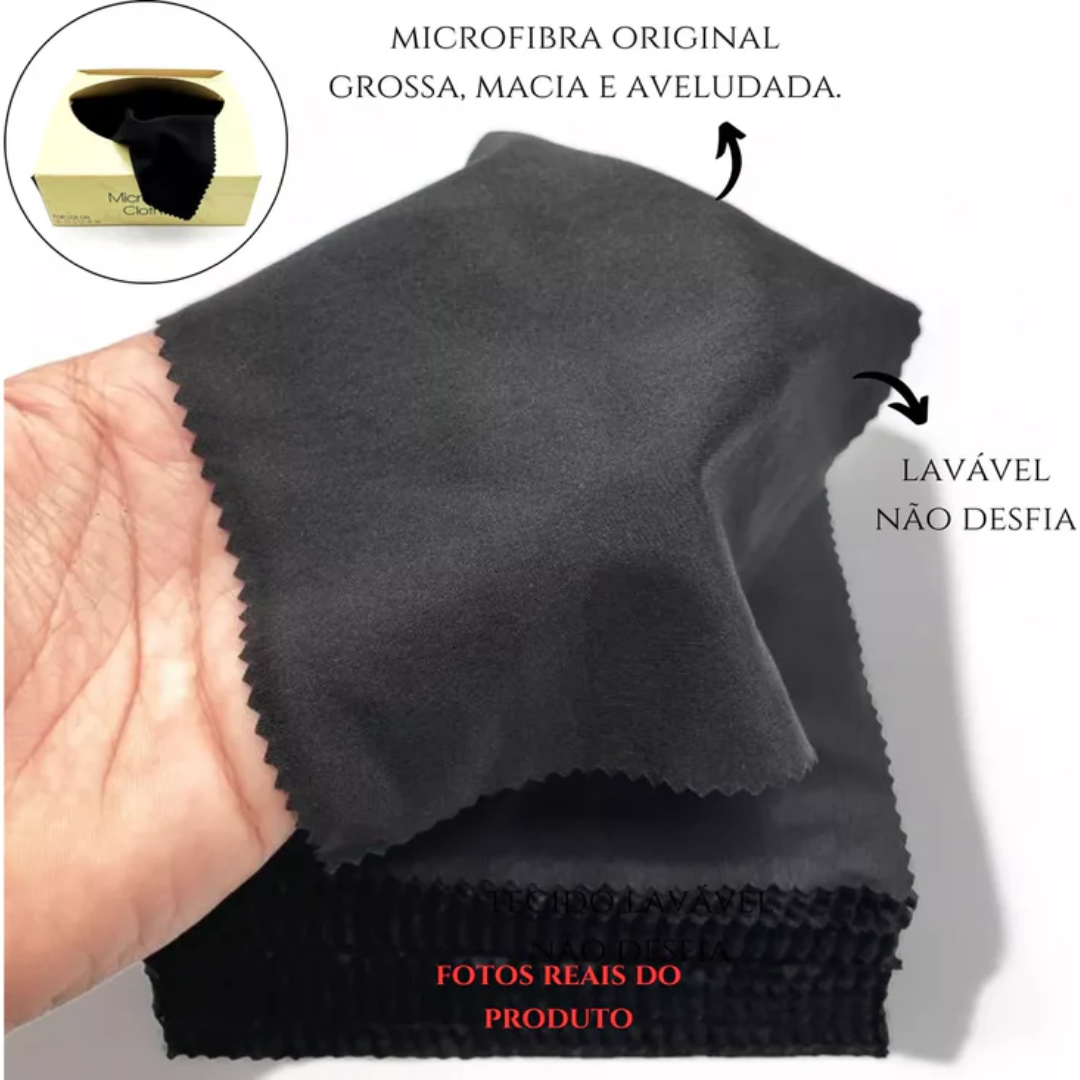 Pano de Microfibra para Limpeza de Óculos - 3 Unidades