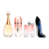 Combo de 4 Perfumes Femininos – Jadore, 212 VIP Rosé, La Vie est Belle e Good Girl